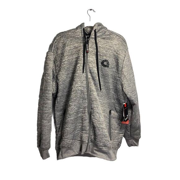 New Akademiks Jacket Mens XL Sherpa Lined Y2K Grunge Full Zip Hip Hop‎ Rap Gray - Picture 1 of 8